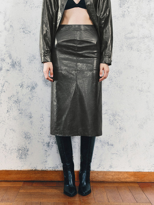 Leather A-Line Skirts