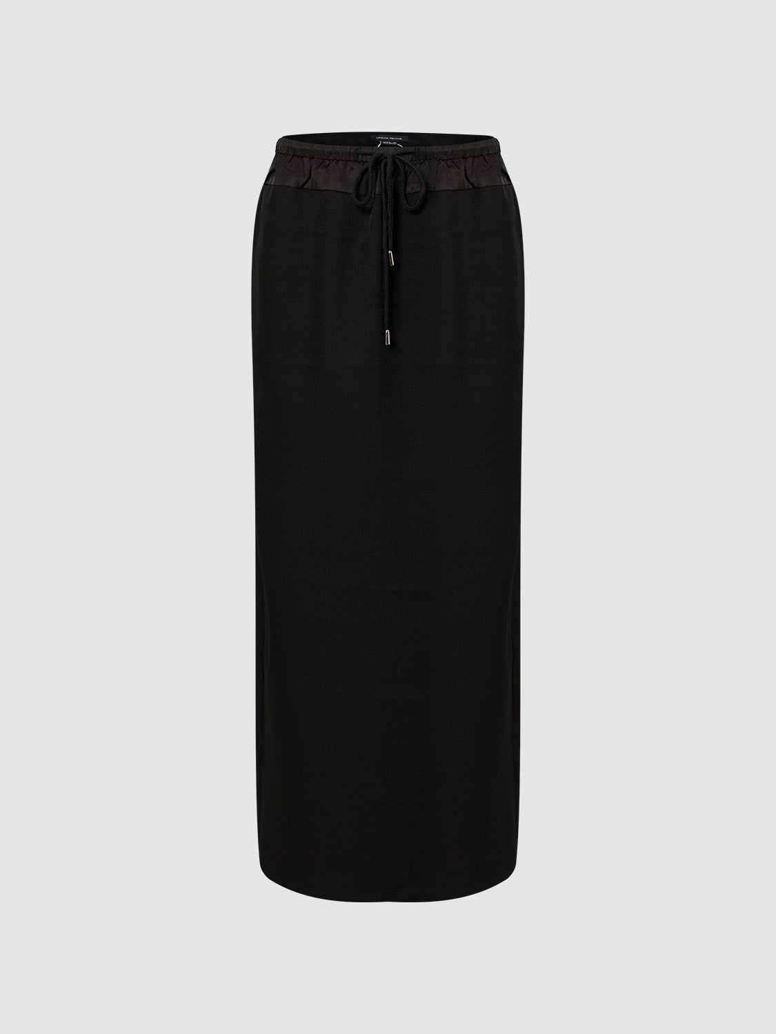 Drawstring Waist Midi Straight Skirt