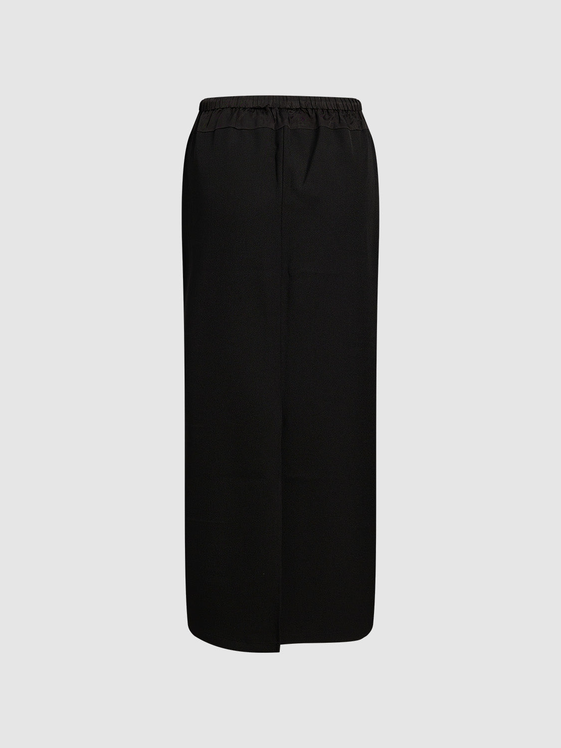 Drawstring Waist Midi Straight Skirt