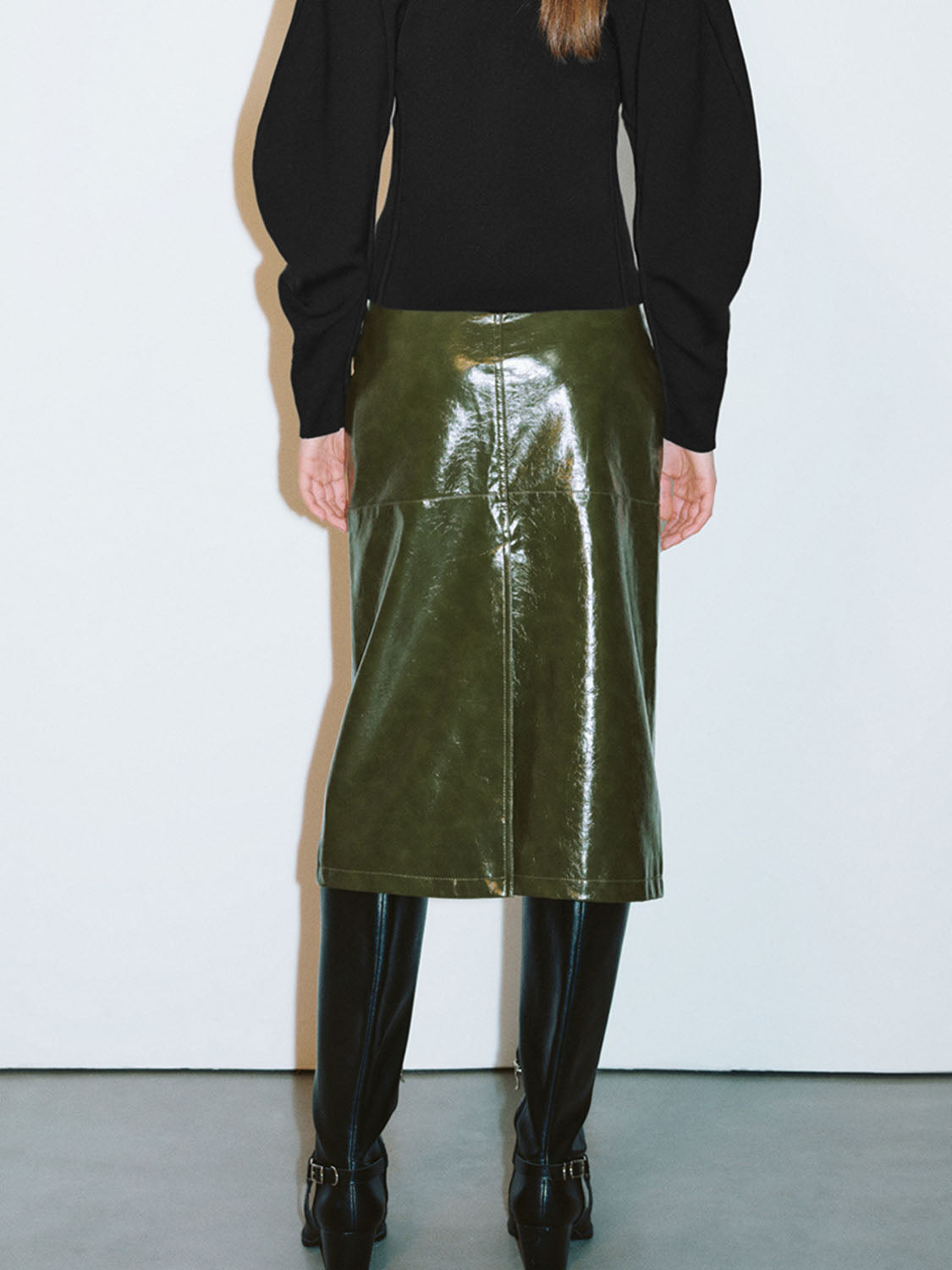 Vegan Leather Straight Skirts