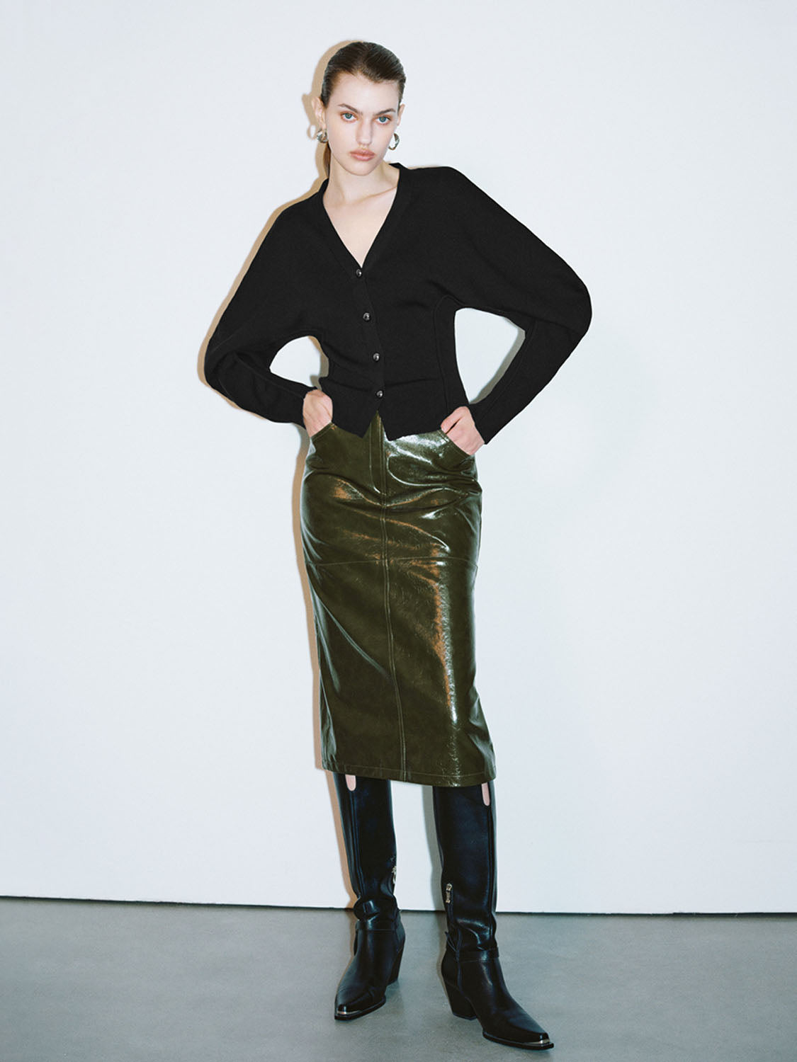 Vegan Leather Straight Skirts