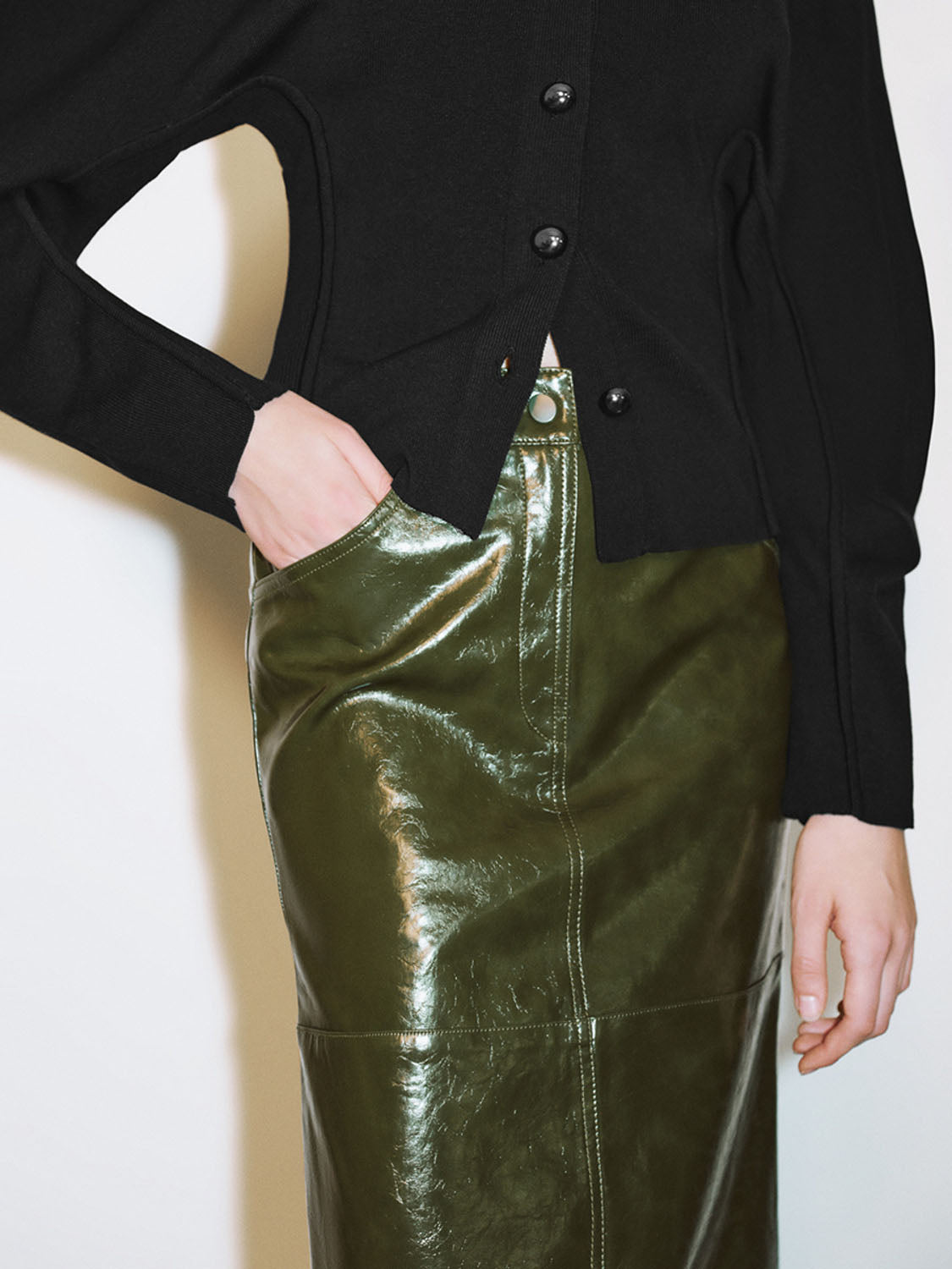 Vegan Leather Straight Skirts