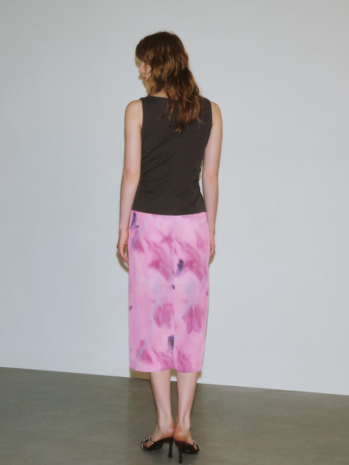 Asymmetrical Floral Ruched Skirts