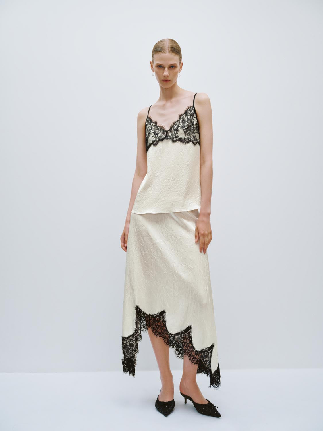 Irregular Lace Hem A-Line Skirts