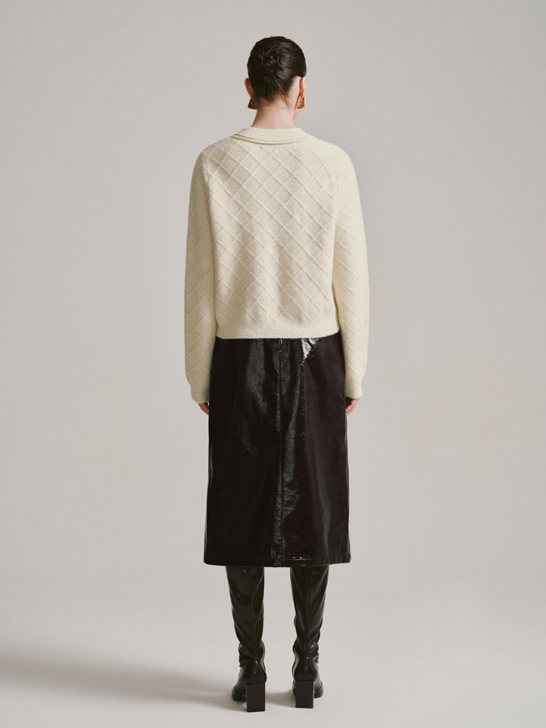 Faux Leather A-Line Midi Skirts