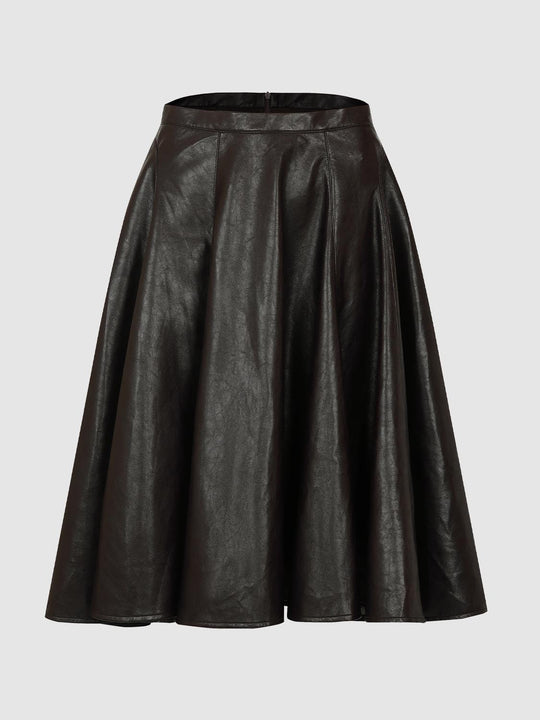 Panelled A-Line Mid-rise Midi Skirt