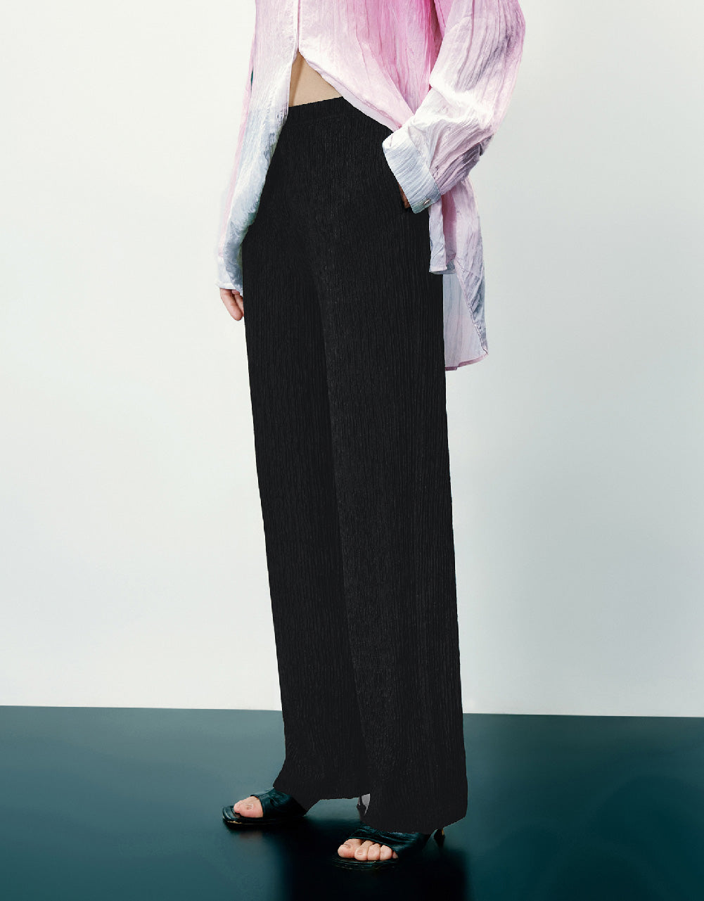 Elastic Waist Knitted Straight Pants