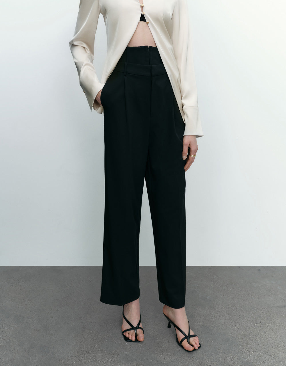 Woven Extra Long Wide-Leg Pants