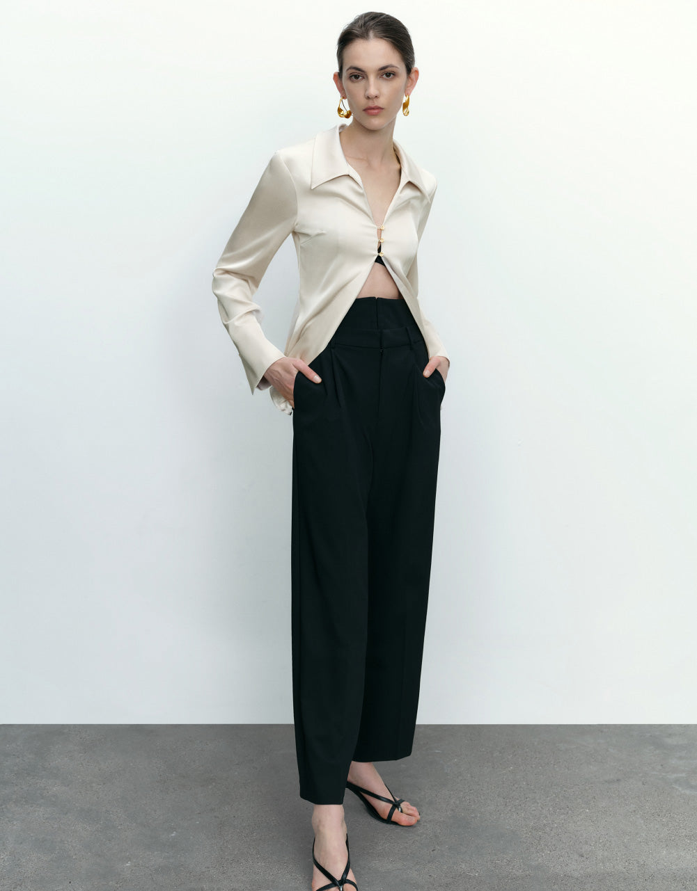 Woven Extra Long Wide-Leg Pants