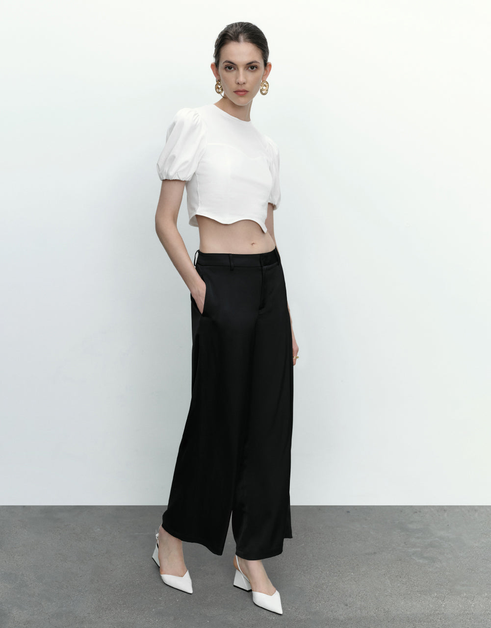 Thin Wide-Leg Pants