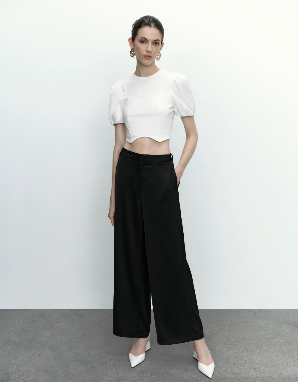 Thin Wide-Leg Pants