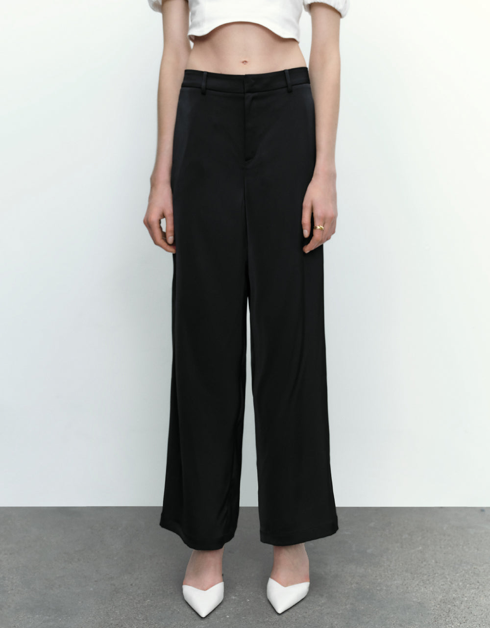 Thin Wide-Leg Pants