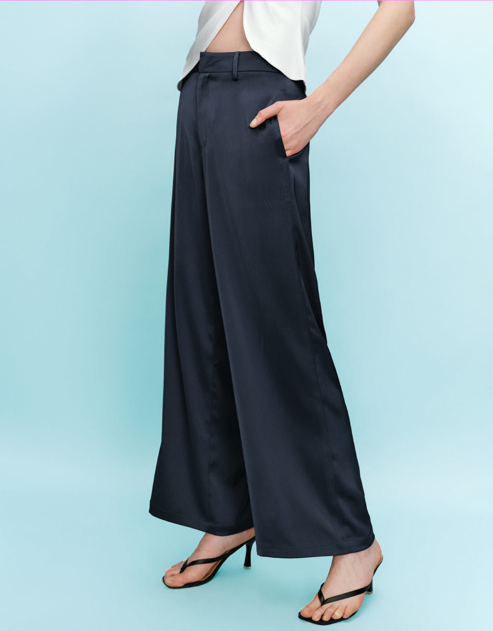 Thin Wide-Leg Pants