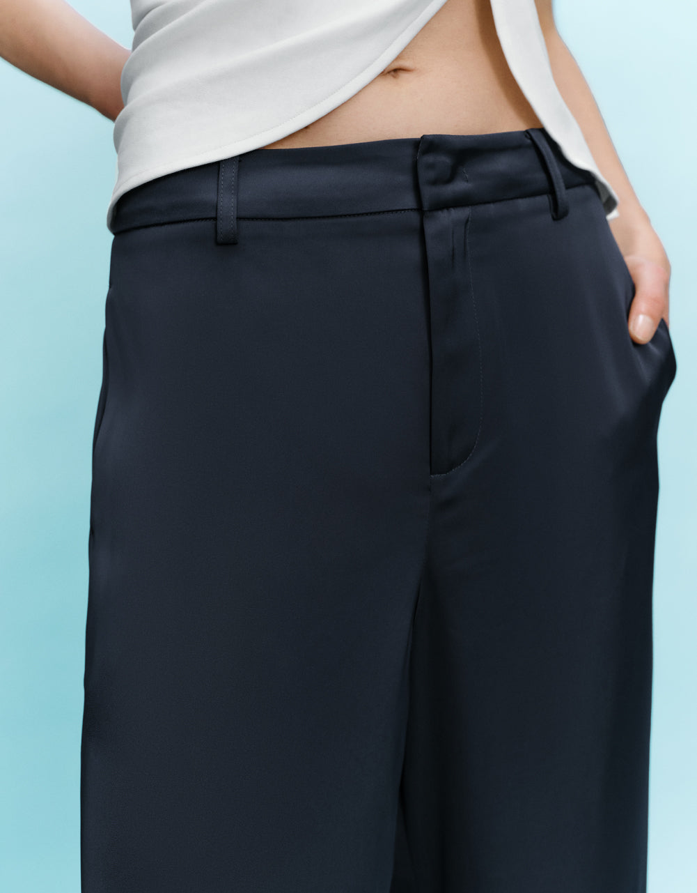 Thin Wide-Leg Pants