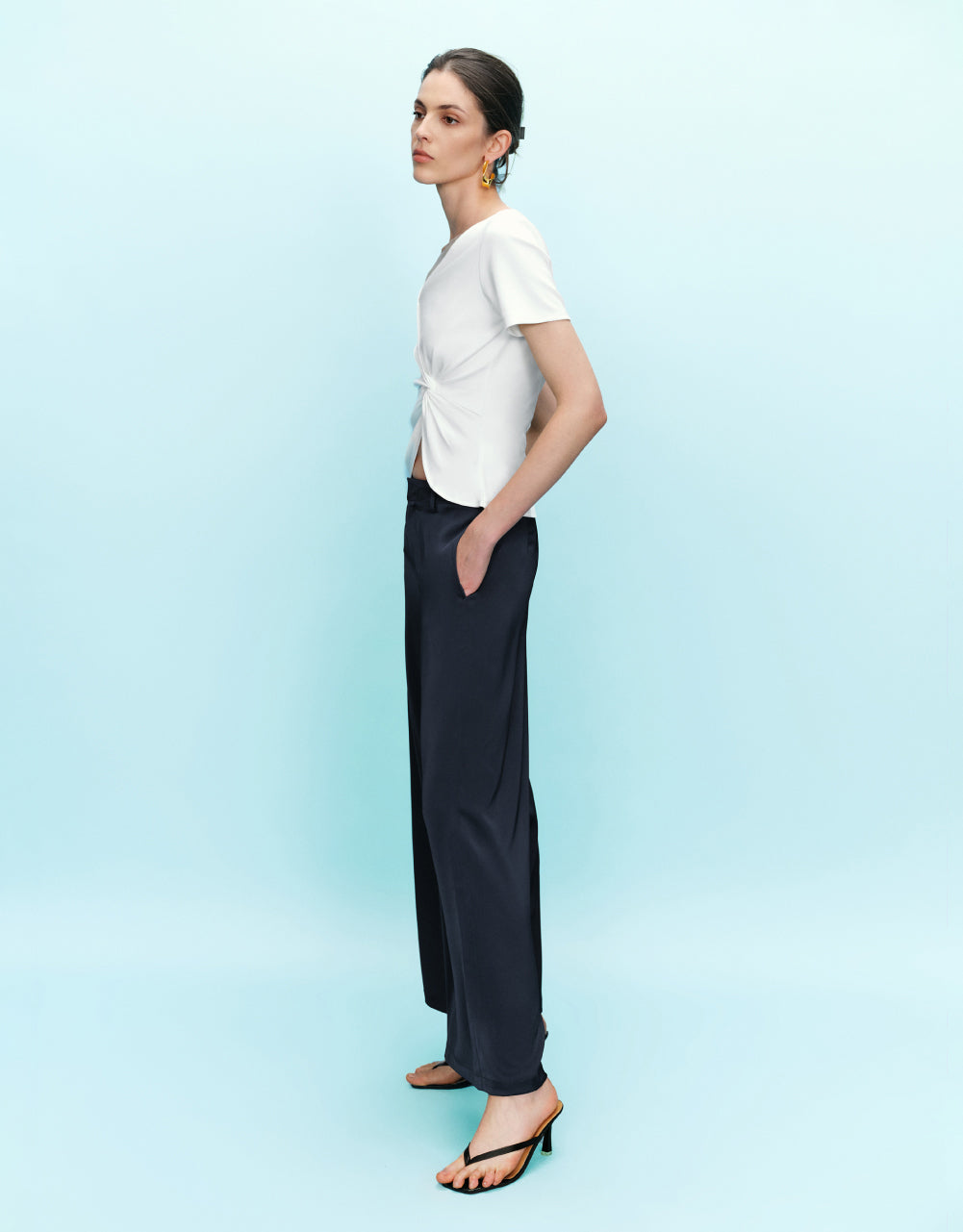 Thin Wide-Leg Pants
