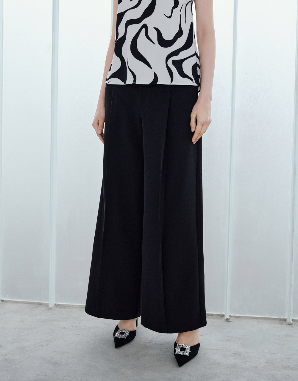 Mid-Waist Straight Pants