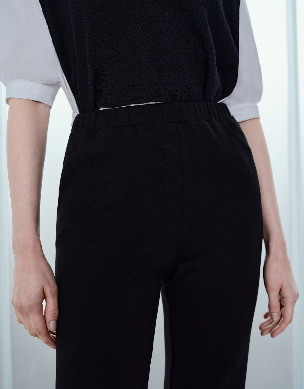 Elastic Waist Knitted Flare Pants