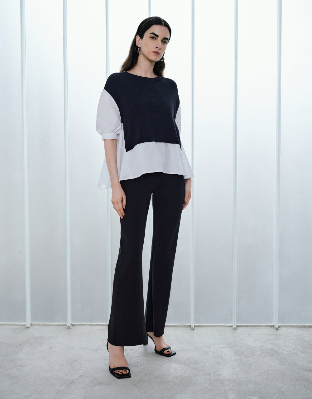 Elastic Waist Knitted Flare Pants