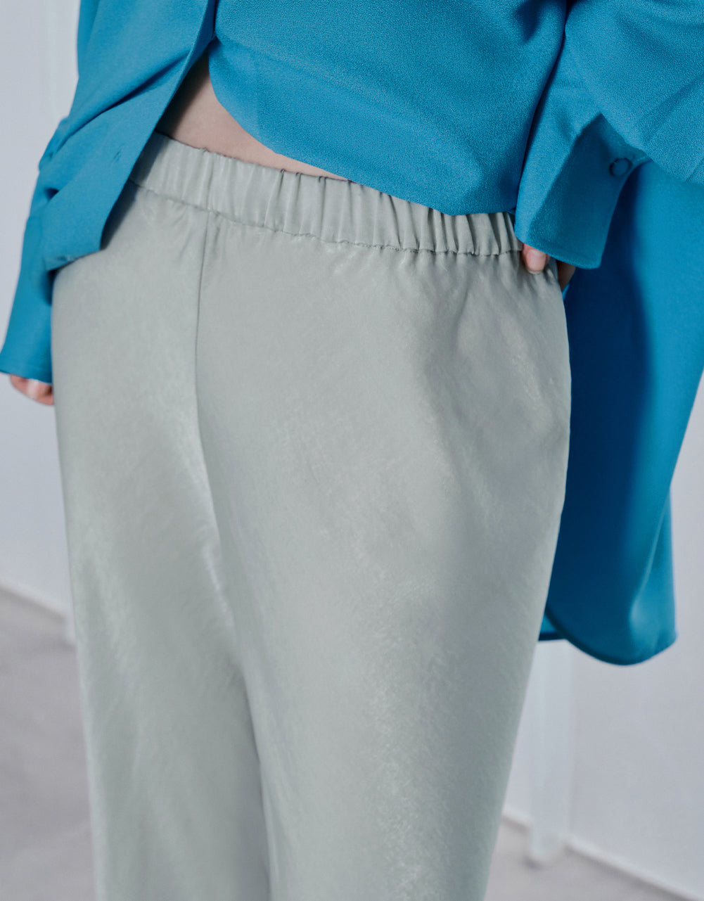 Elastic Waist Wide-Leg Pants