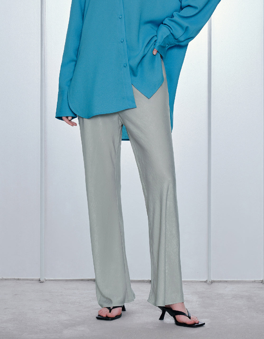 Elastic Waist Wide-Leg Pants