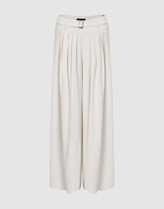 Wide-Leg Pants With Belt