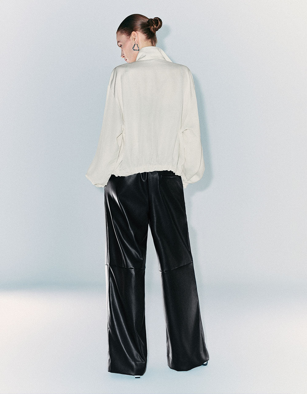 Drawstring Waist Wide-Leg Pants