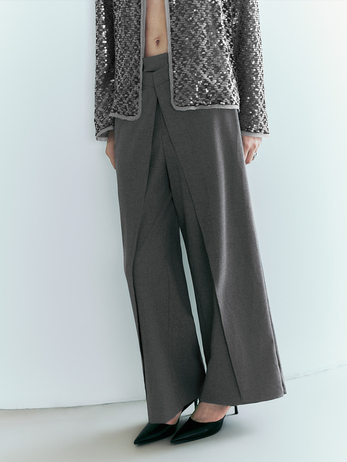 Tailored Wide-Leg Pants