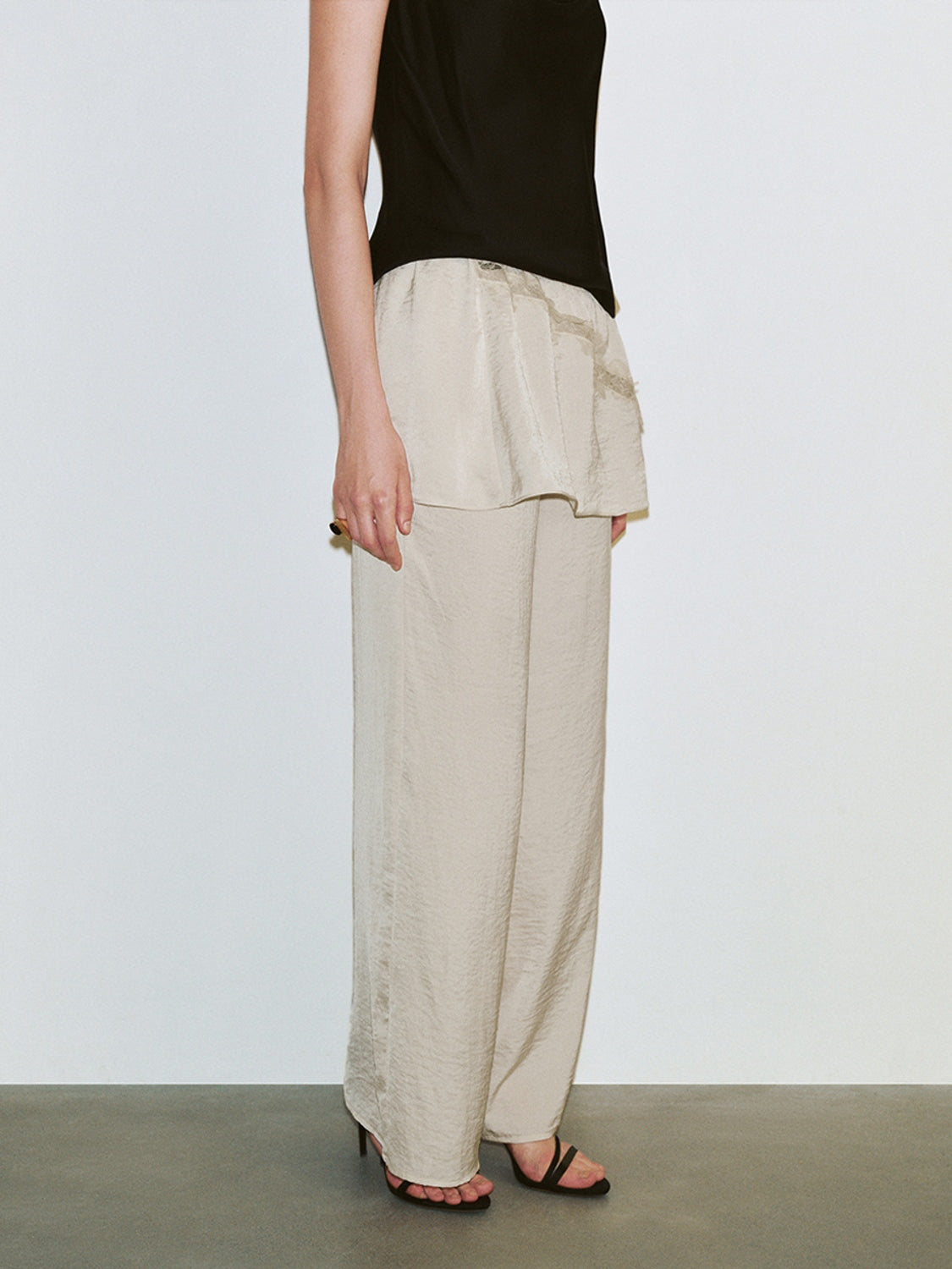 Skirt Layered Wide-Leg Pants