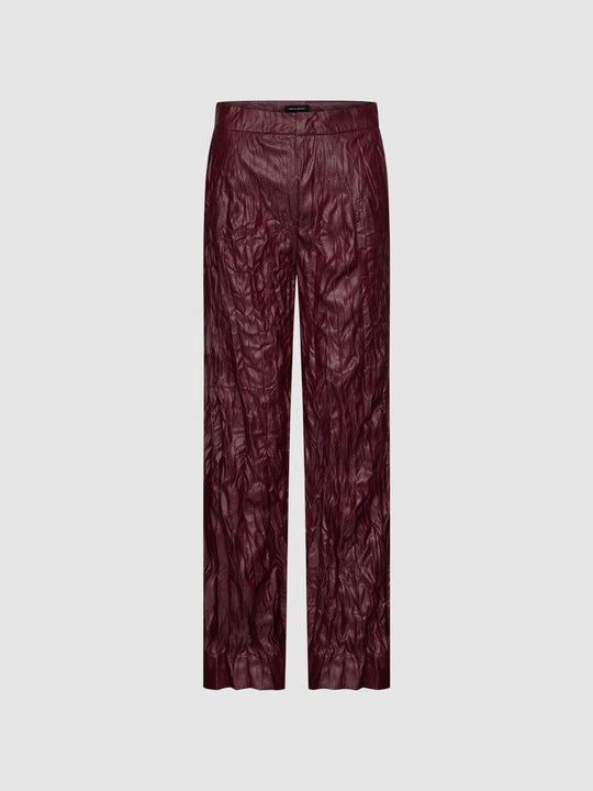 Crinkle Pleated Straight Pants