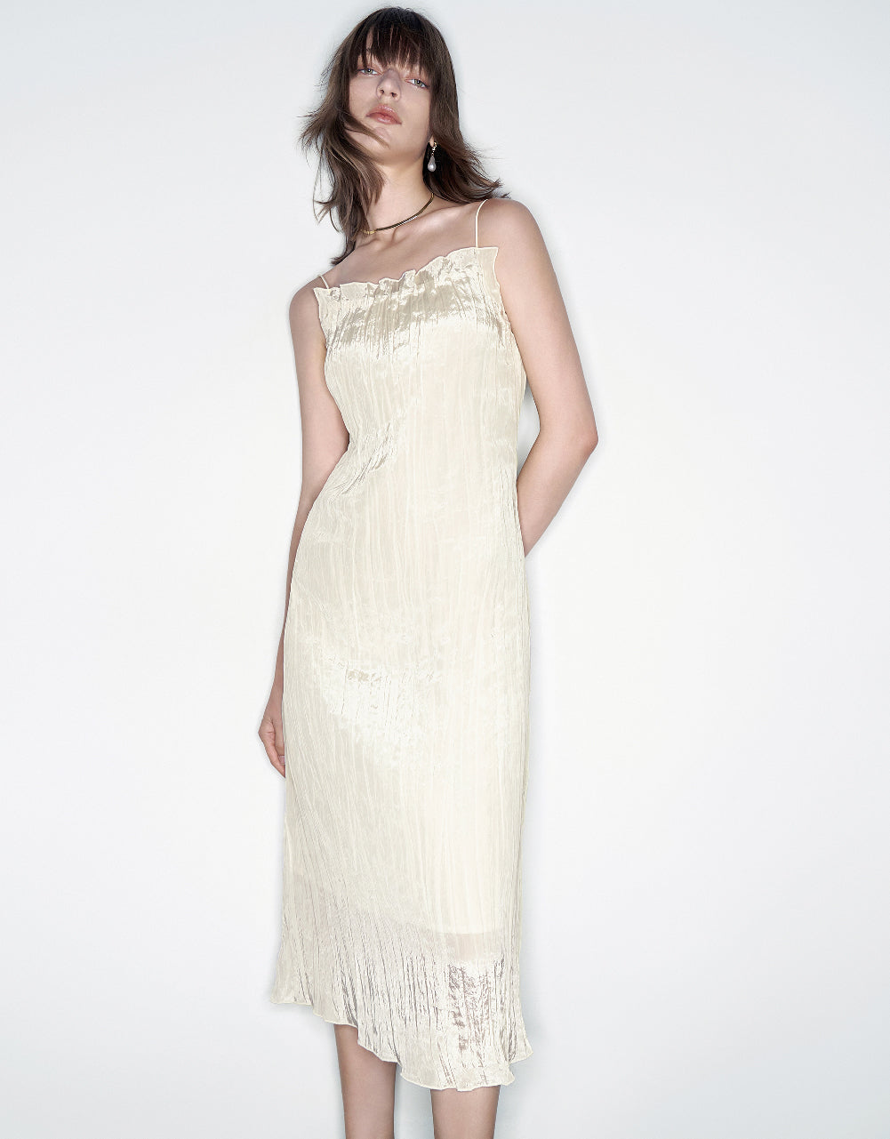 Square-cut Collar Straight Cami Dress