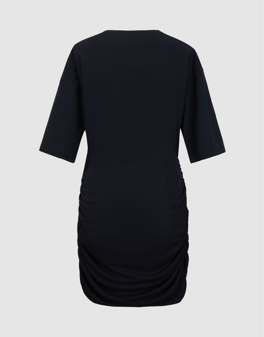Ruched Crew Neck Skinny Dress