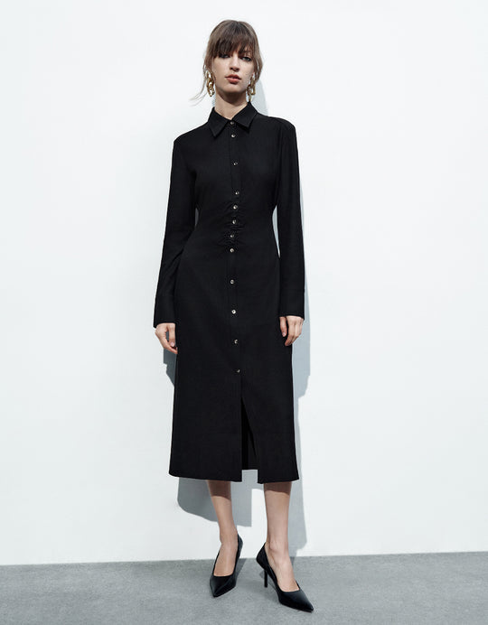 Button Up Straight Shirt Dress