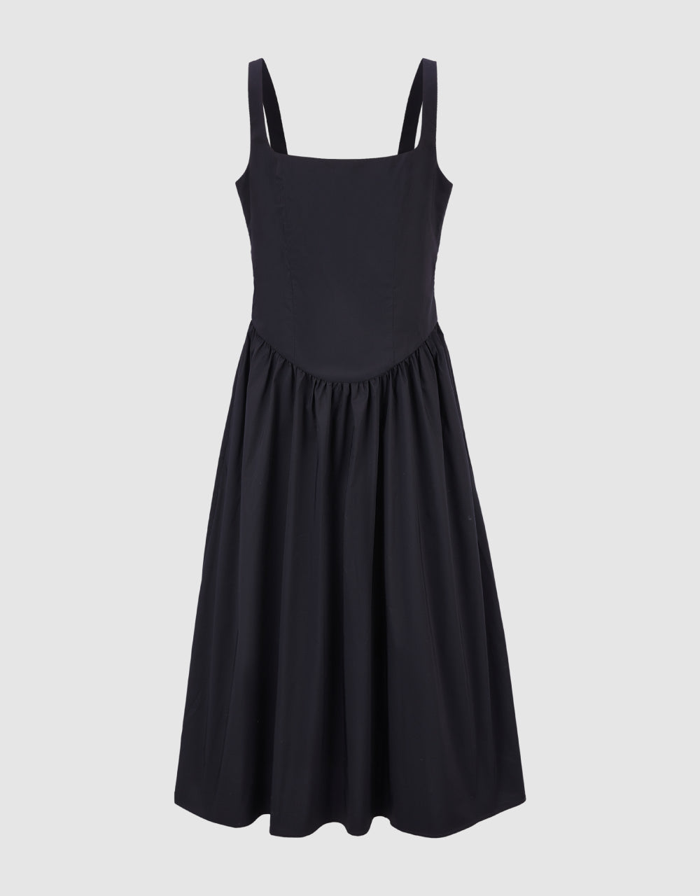 Sleeveless Square-cut Collar Skinny-Fit Dress