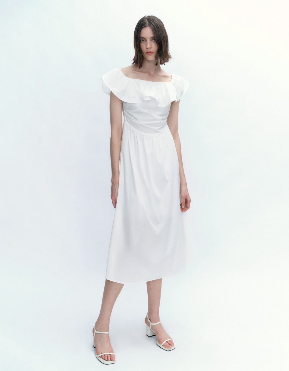 Ruffle Off-Shoulder Skater Dress