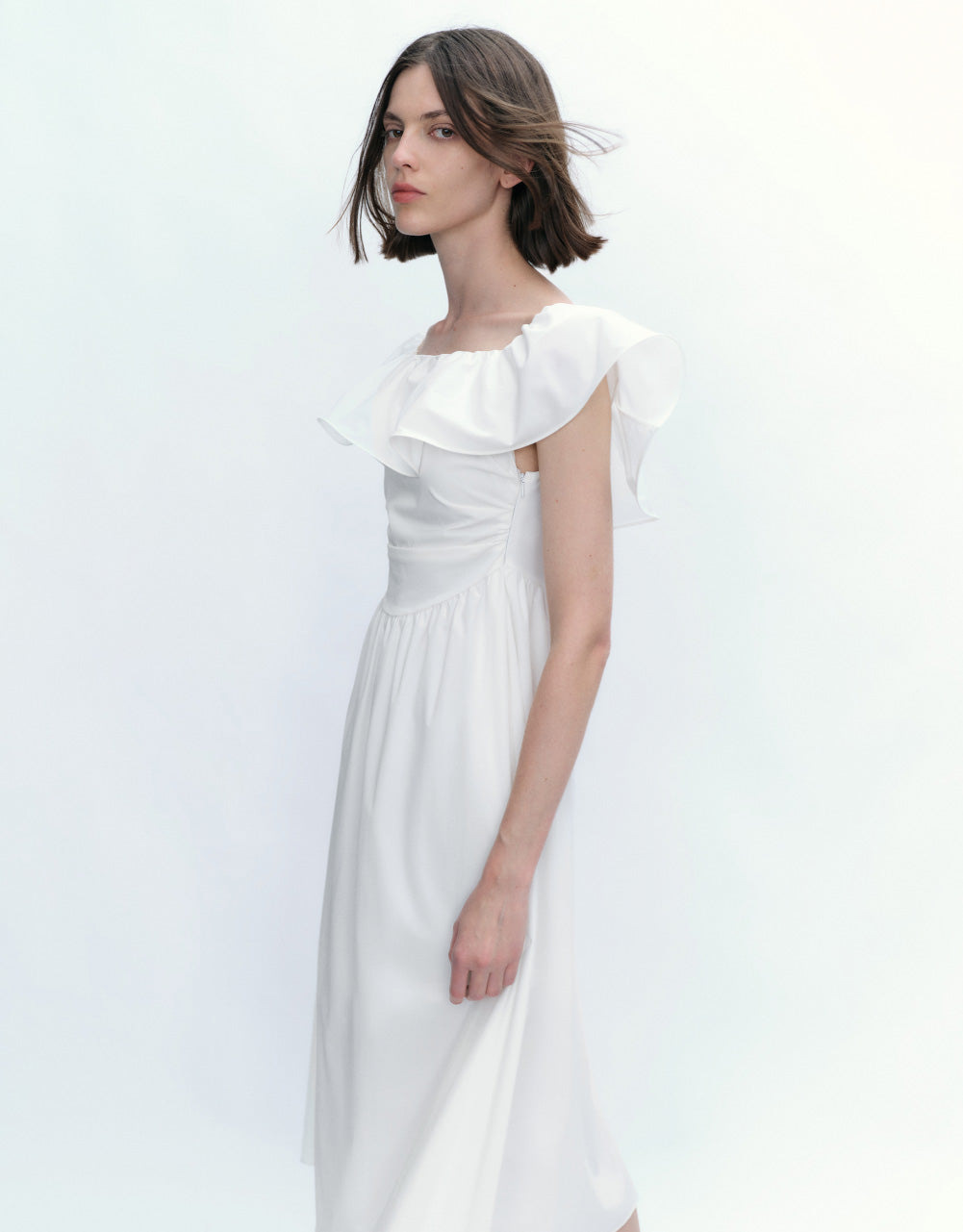 Ruffle Off-Shoulder Skater Dress