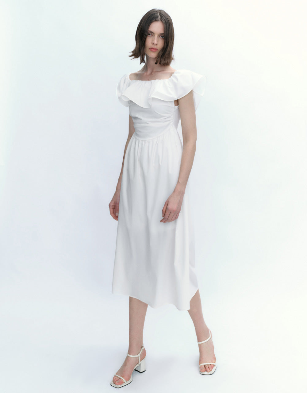 Ruffle Off-Shoulder Skater Dress