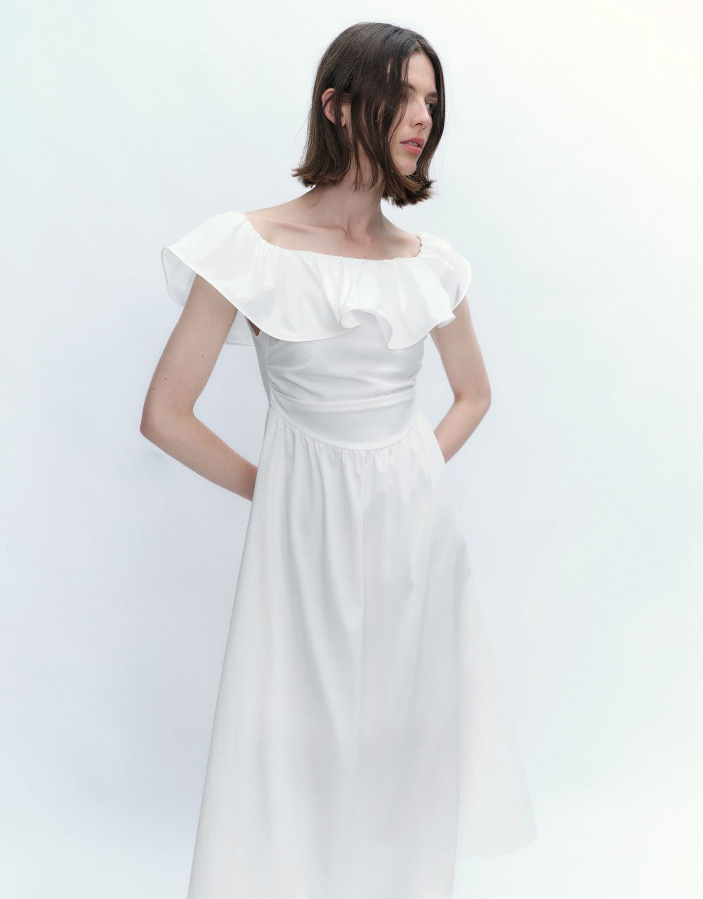 Ruffle Off-Shoulder Skater Dress