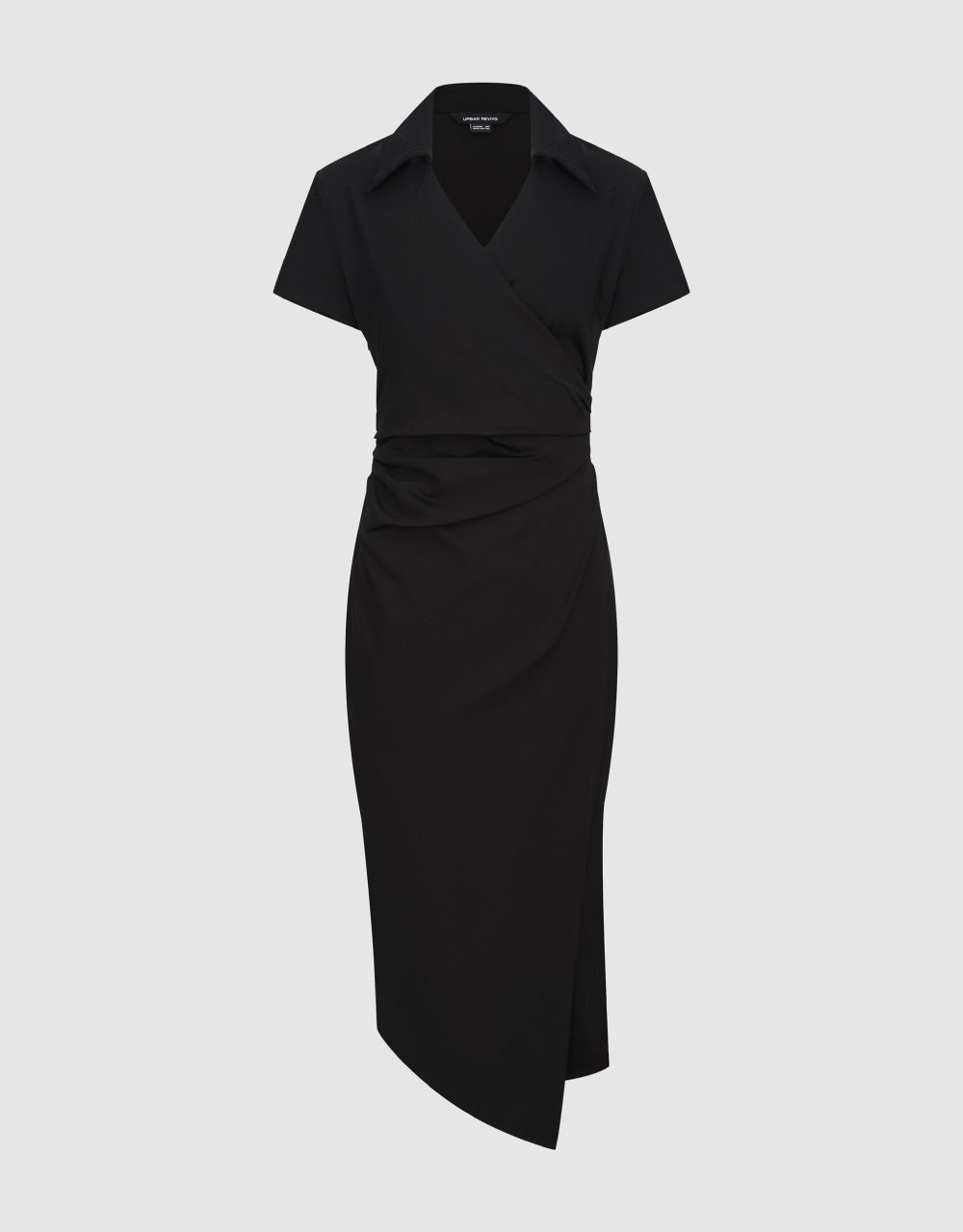 Ruched Lapel Straight Dress