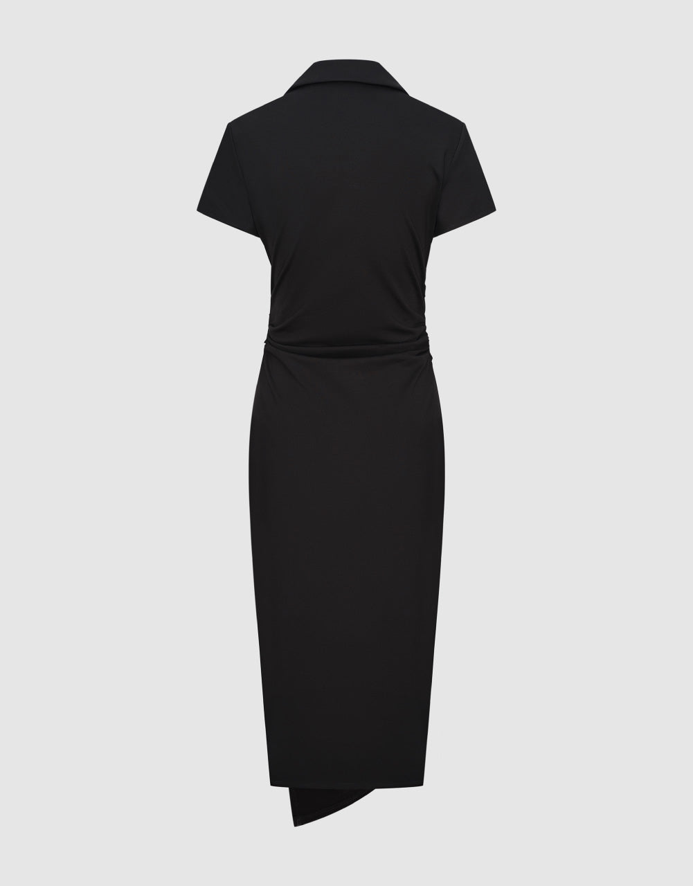 Ruched Lapel Straight Dress