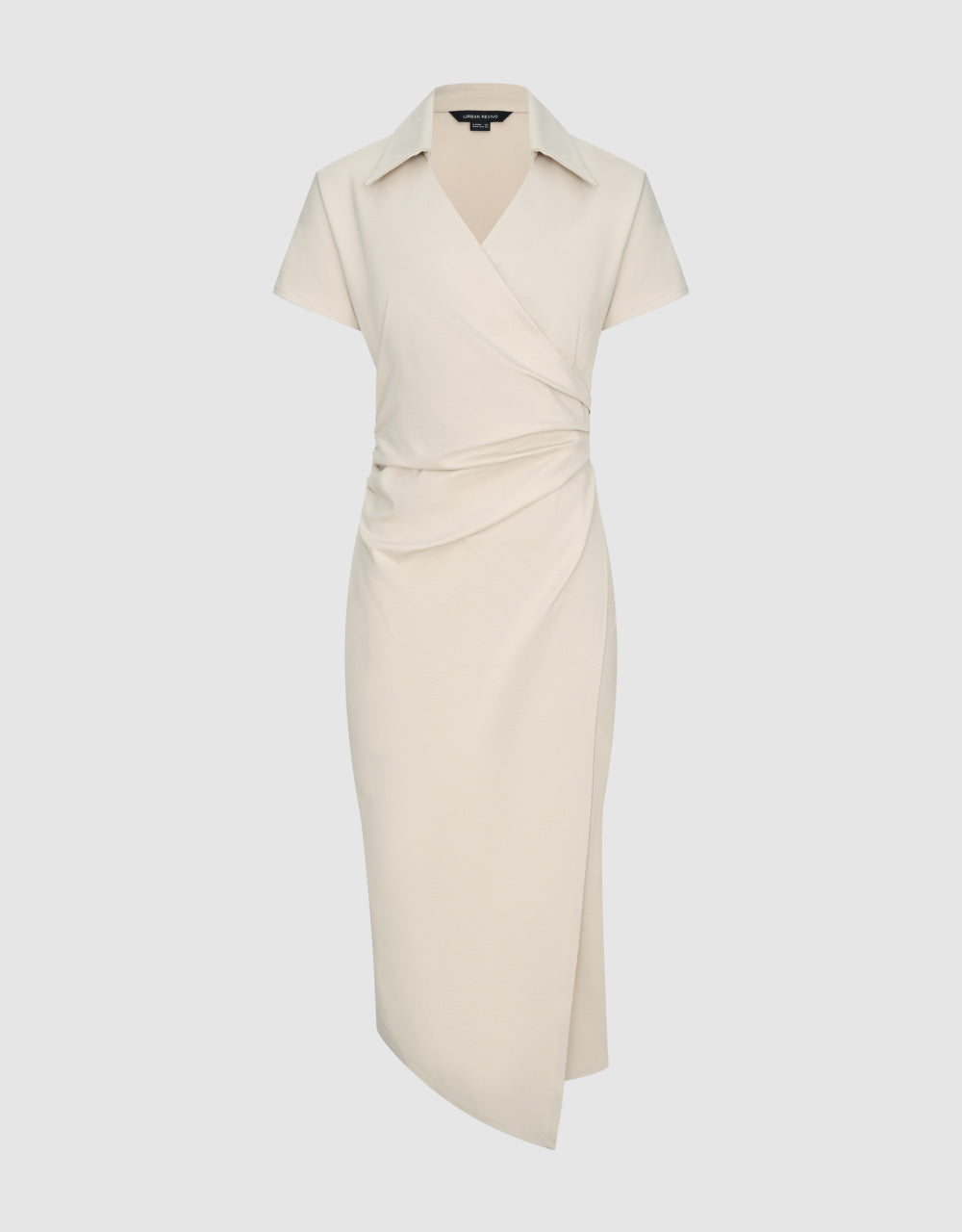 Ruched Lapel Straight Dress