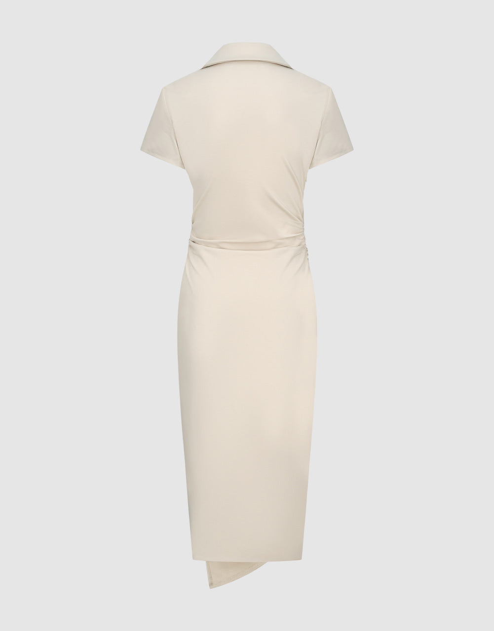 Ruched Lapel Straight Dress