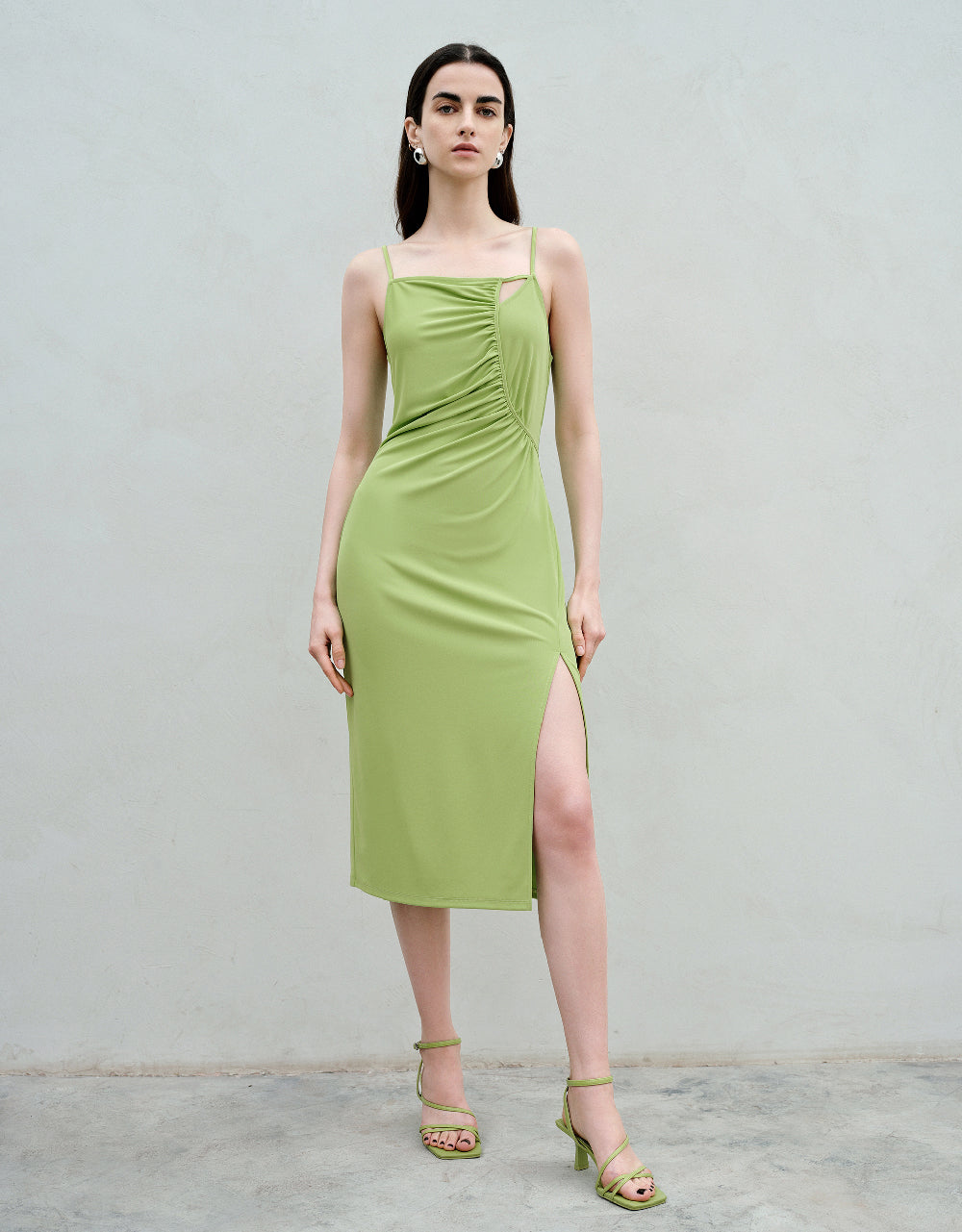 Ruched Sleeveless Straight Dress
