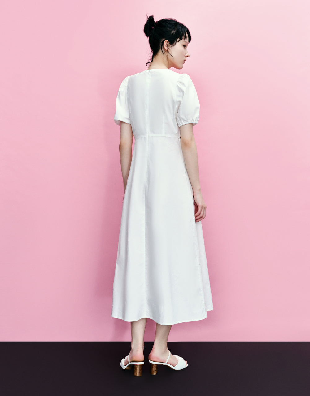Twist Front V-Neck Skater Dress