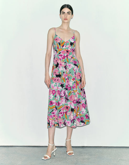 Sleeveless V-Neck Straight Dress