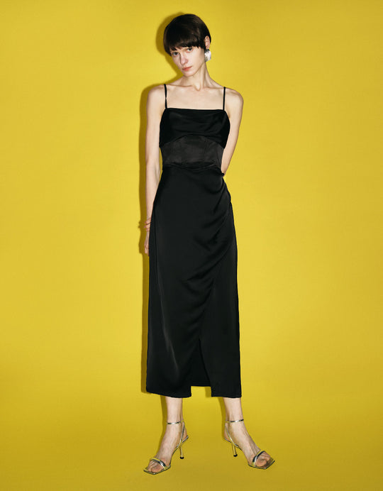 Cowl Neck Straight Cami Dress