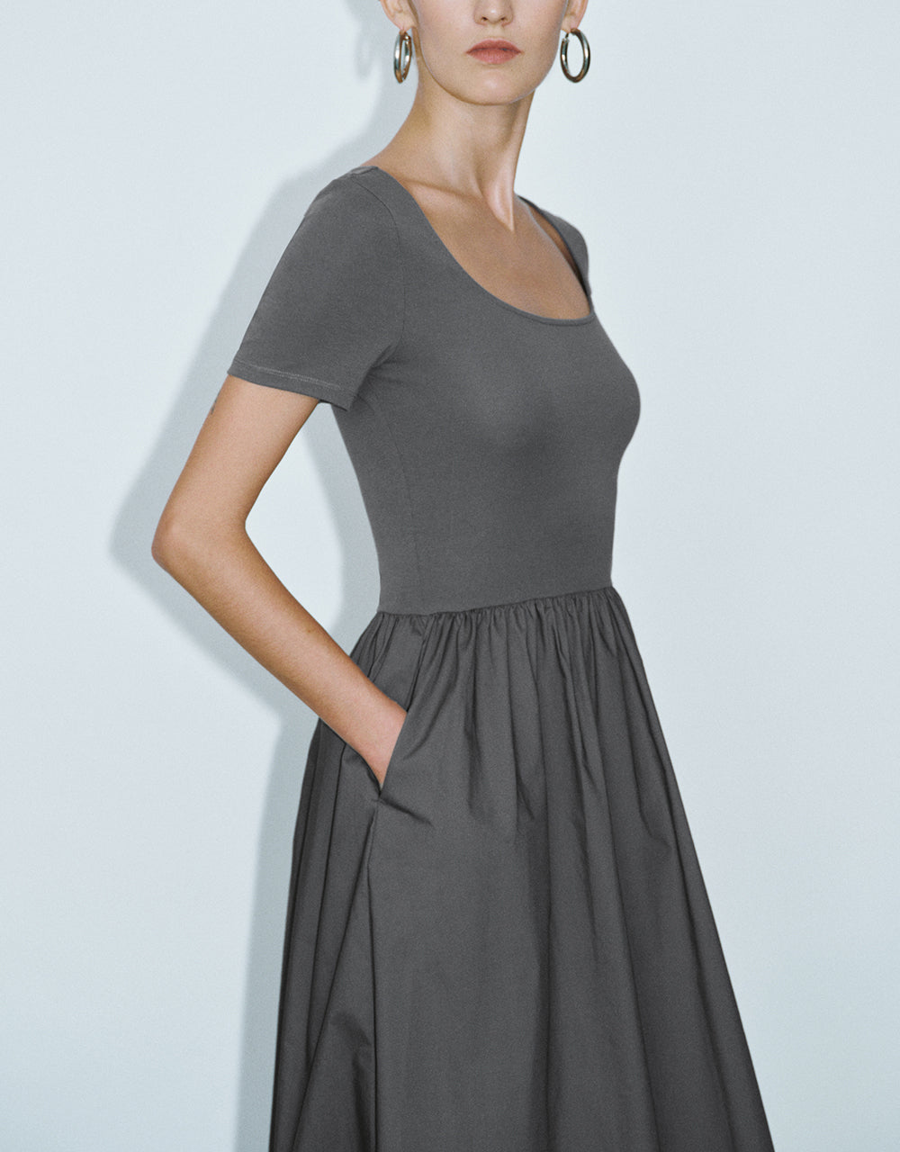 Crew Neck Knitted A-Line Dress