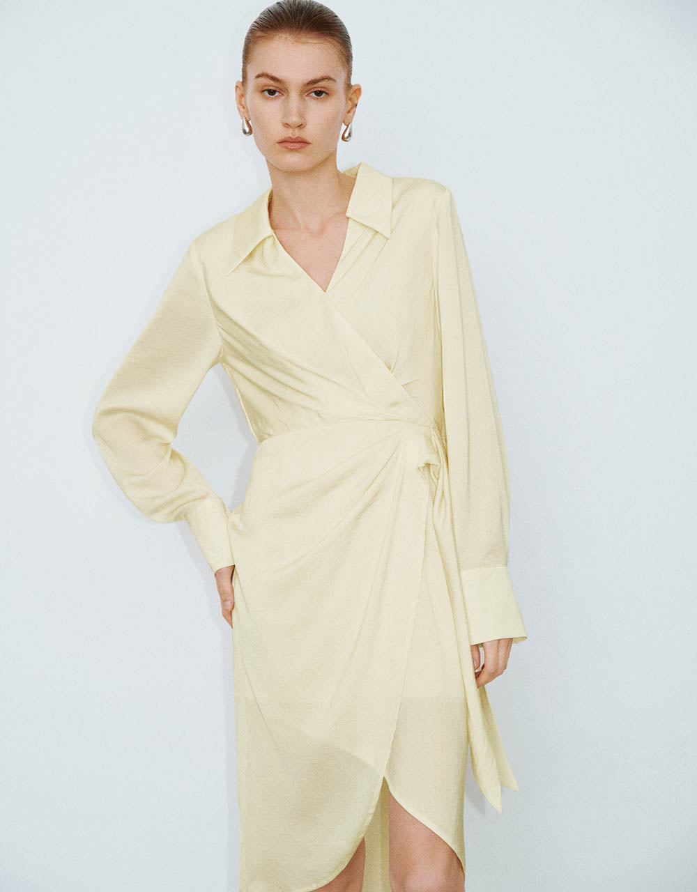 Surplice Front Straight Dress