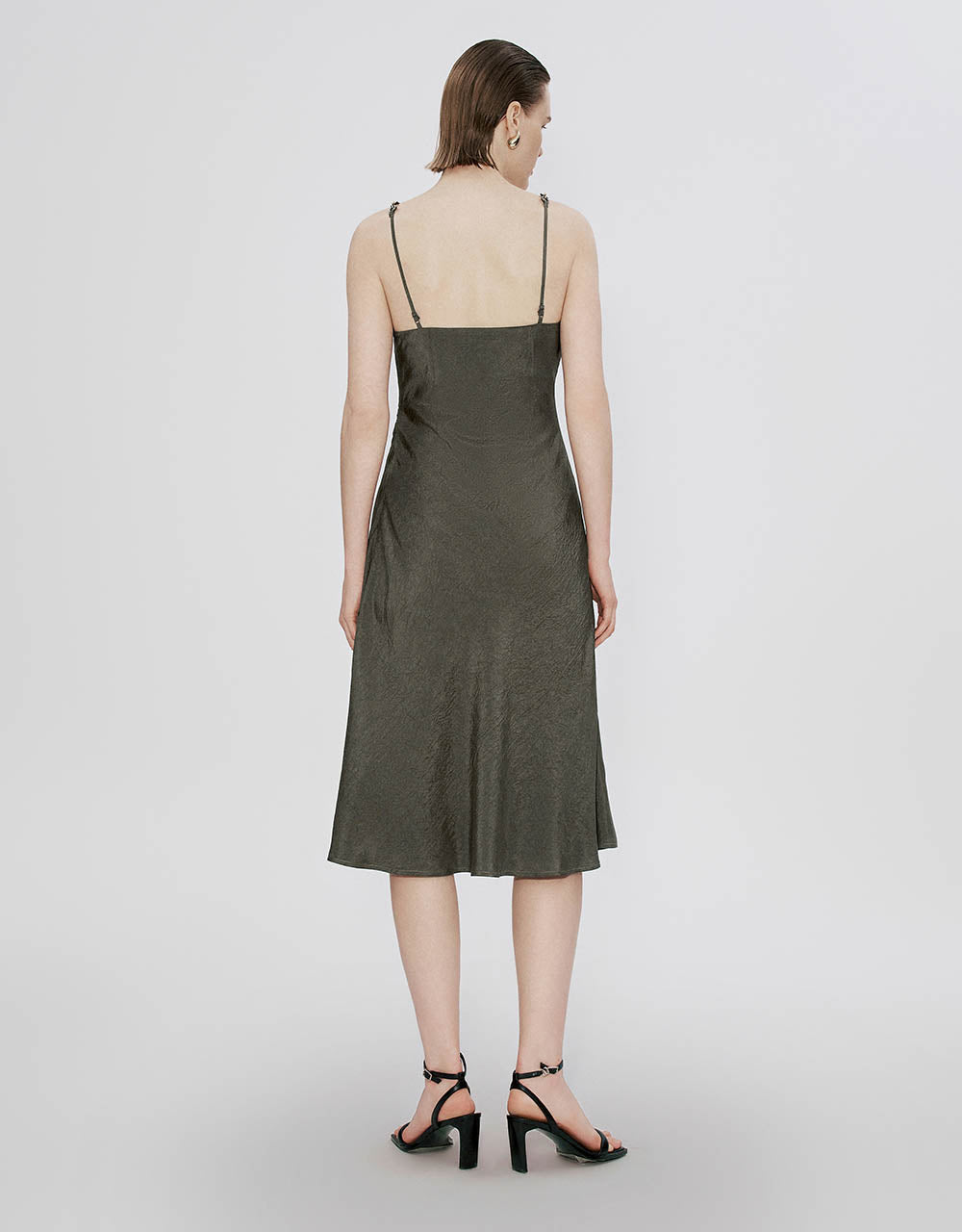 Chain Strap Off-Shoulder A-Line Cami Dress