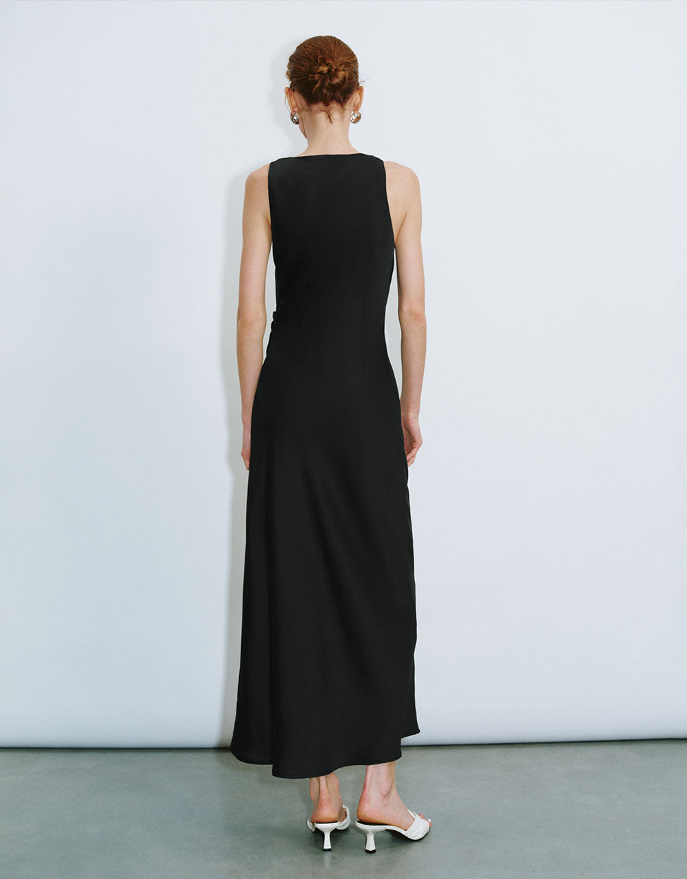 Sleeveless Cowl Neck A-Line Dress