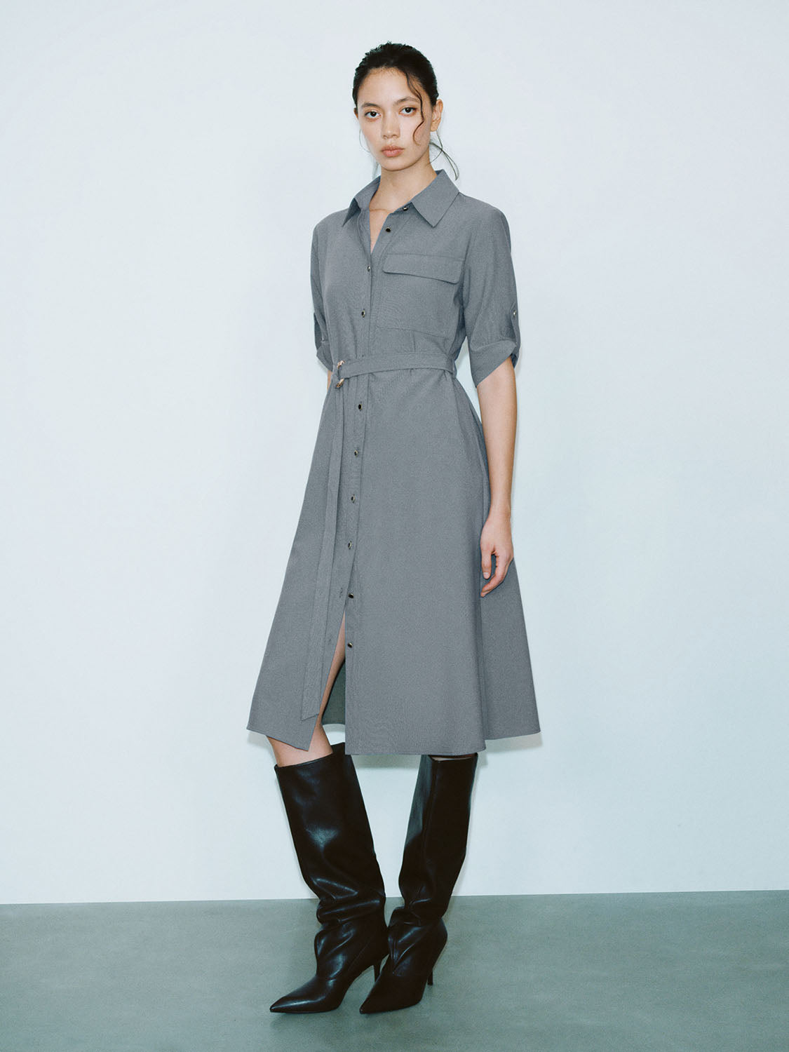 Shirt Collar Straight Dresses